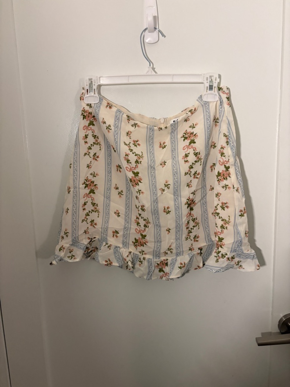 Reformation Cream Mini Skirt